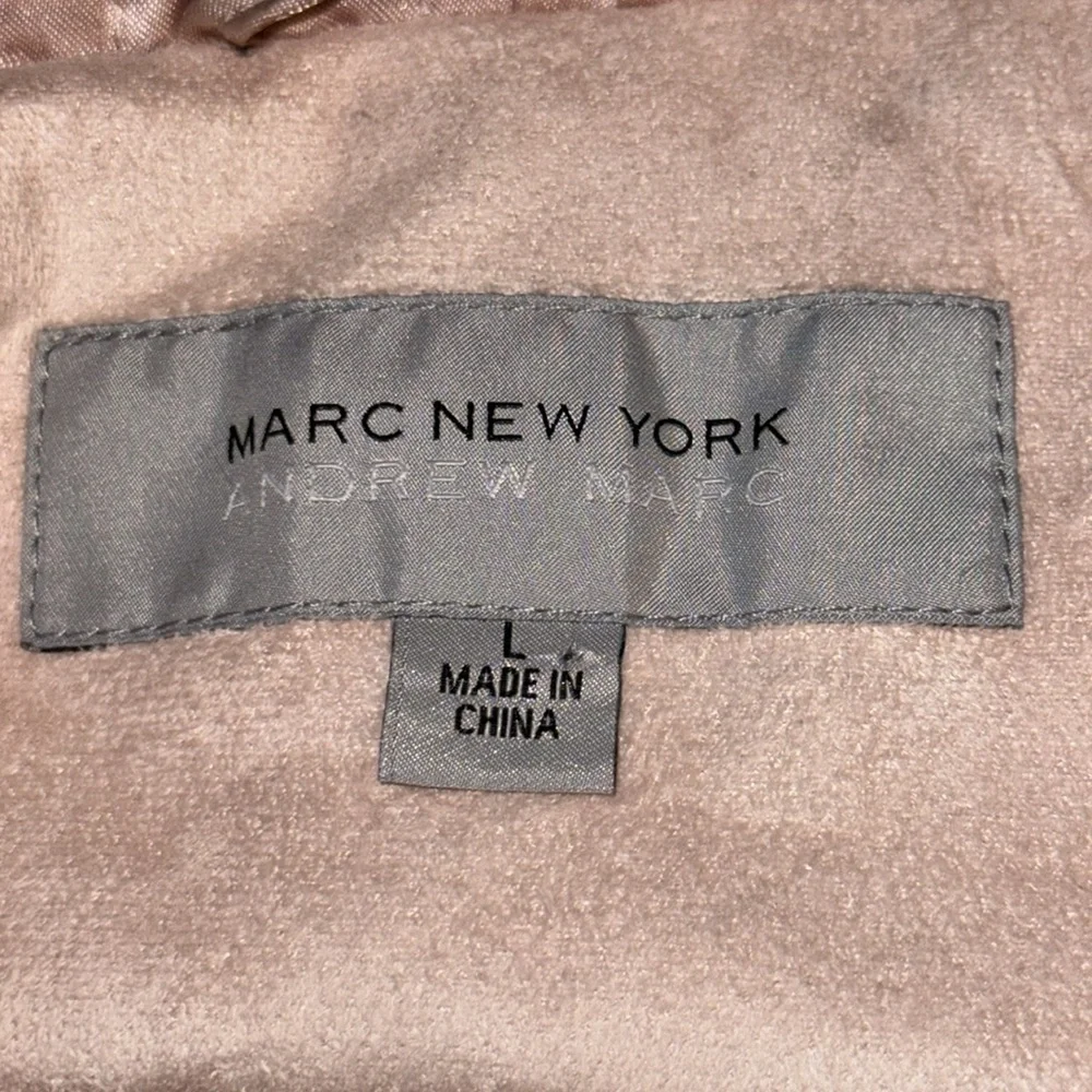 Marc New York Andrew‎ Marc pink faux fur zip up light pink vest Sz L